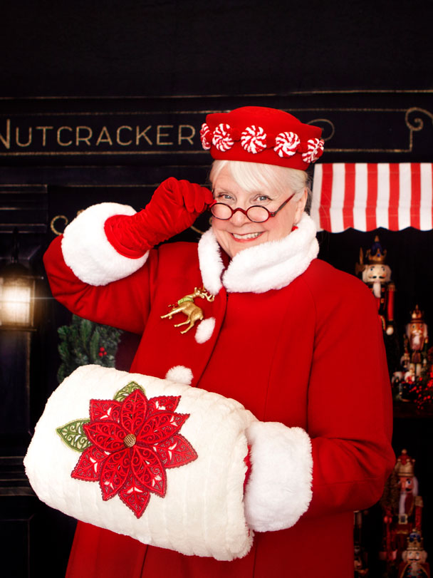 Mrs. Clause Jacki Chamberlain posing for a Santa Branding Session